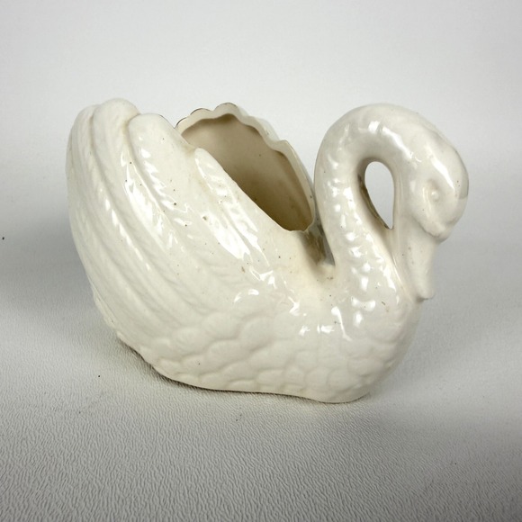 Other - Vintage Swan Planter Ceramic Figurine Japan White Cottagecore Decor